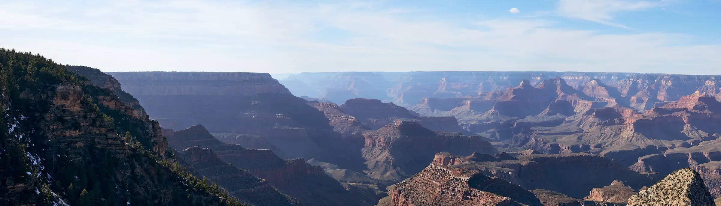 the Grand Canyon in an expansive panorama